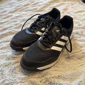 Adidas Men's Black and White Golf Shoes